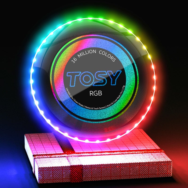 TOSY Flying Disc - 16 Million Colors RGB  Extremely Bright  Smart Modes  Camping Essentials for Teens/Kids/Adult/Men/Boys/Girls  Auto Light Up Rechargeable  Waterproof  175g - Image 2